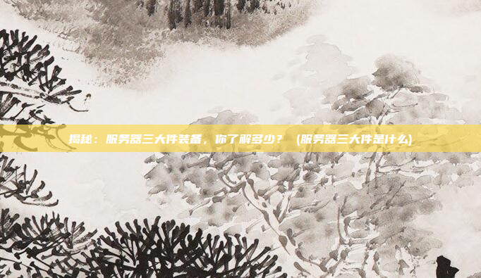揭秘:服务器三大件装备,你了解多少? (服务器三大件是什么)