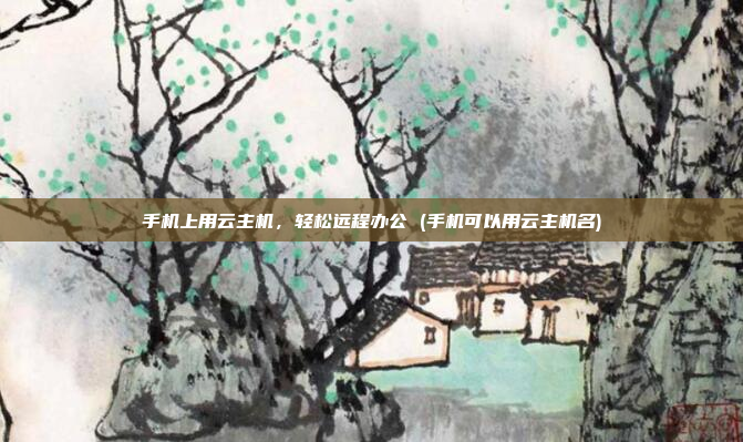 手机上用云主机，轻松远程办公 (手机可以用云主机名)