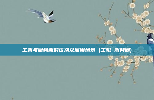 主机与服务器的区别及应用场景 (主机 服务器)