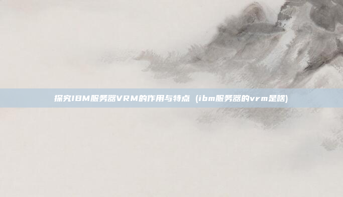 探究IBM服务器VRM的作用与特点 (ibm服务器的vrm是啥)