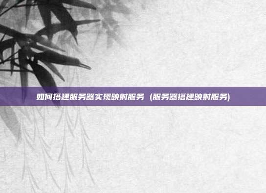 如何搭建服务器实现映射服务 (服务器搭建映射服务)
