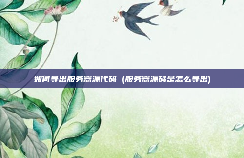 如何导出服务器源代码 (服务器源码是怎么导出)