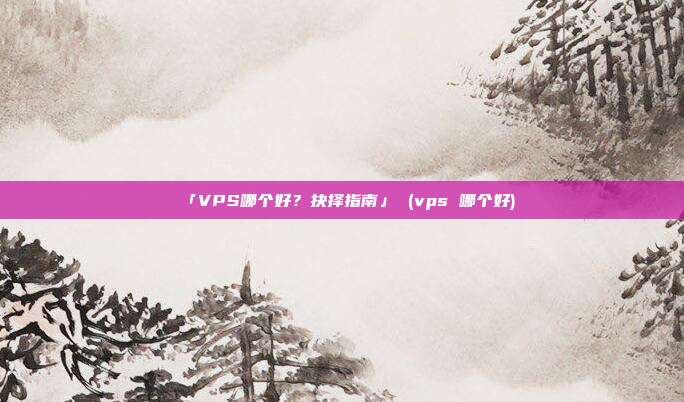 「VPS哪个好?抉择指南」 (vps 哪个好)