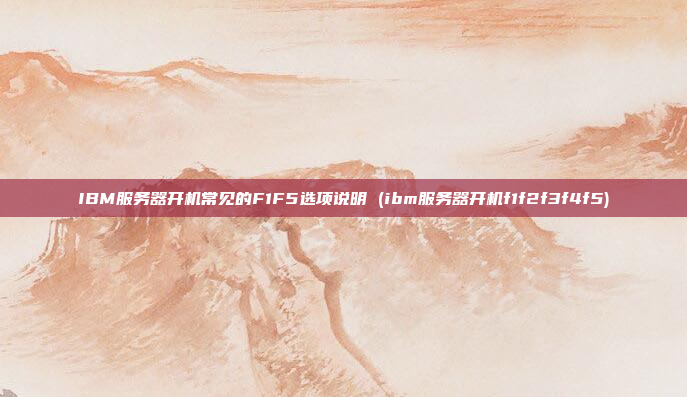 IBM服务器开机常见的F1F5选项说明 (ibm服务器开机f1f2f3f4f5)
