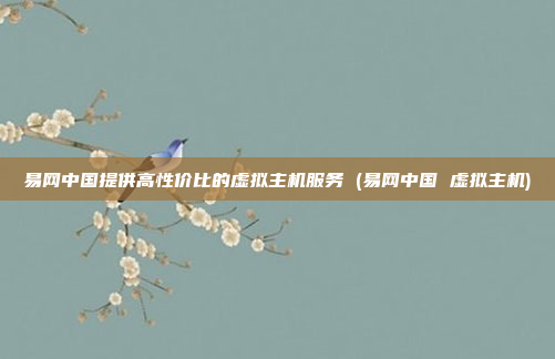 易网中国提供高性价比的虚拟主机服务 (易网中国 虚拟主机)