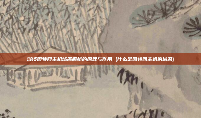 浅谈因特网主机域名解析的原理与作用 (什么是因特网主机的域名)