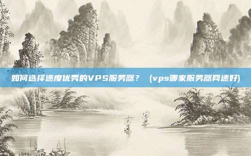 如何选择速度优秀的VPS服务器? (vps哪家服务器网速好)