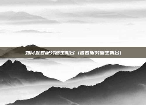 如何查看服务器主机名 (查看服务器主机名)