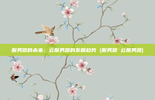 服务器的未来:云服务器的发展趋势 (服务器 云服务器)