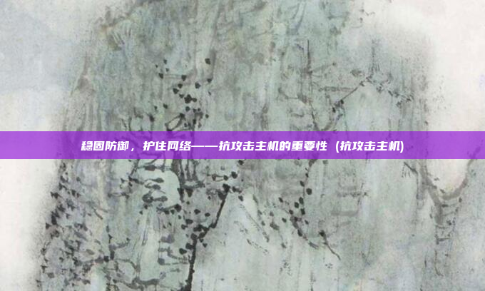 稳固防御,护住网络——抗攻击主机的重要性 (抗攻击主机)