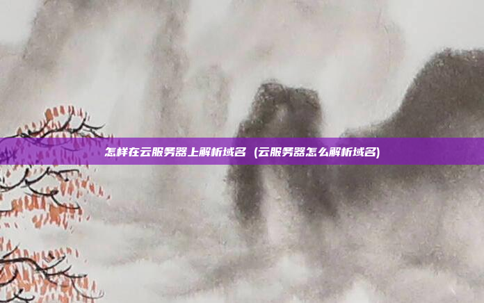 怎样在云服务器上解析域名 (云服务器怎么解析域名)