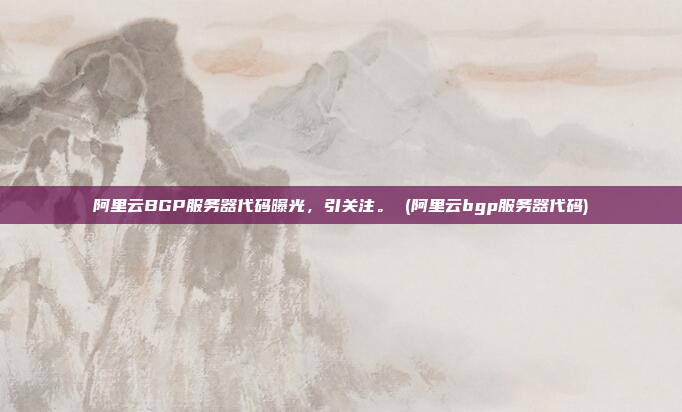 阿里云BGP服务器代码曝光，引关注。 (阿里云bgp服务器代码)