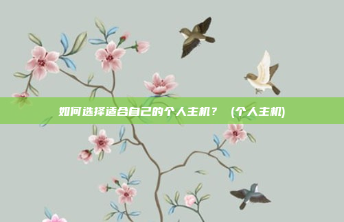 如何选择适合自己的个人主机? (个人主机)