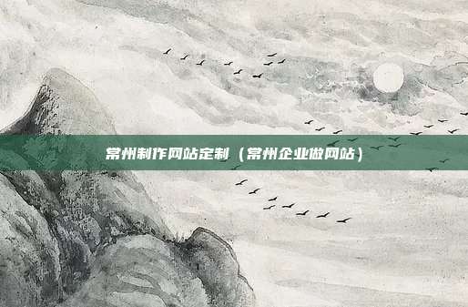 常州制作网站定制(常州企业做网站)