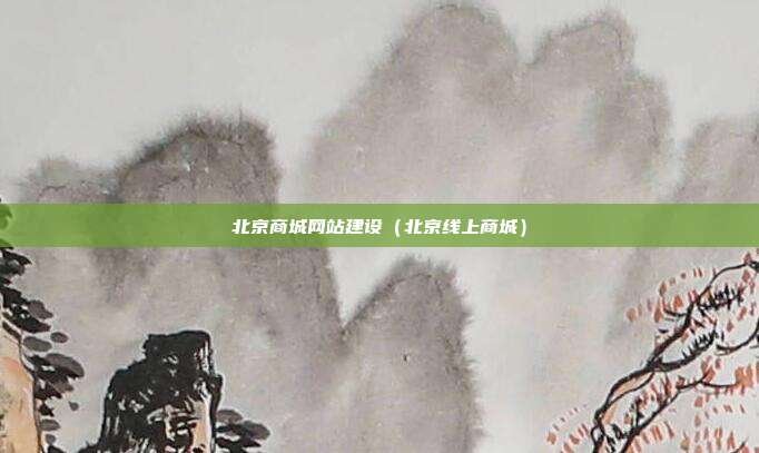 北京商城网站建设(北京线上商城)