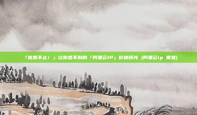 「优惠不止!」让你想不到的「阿里云IP」价格曝光 (阿里云ip 便宜)