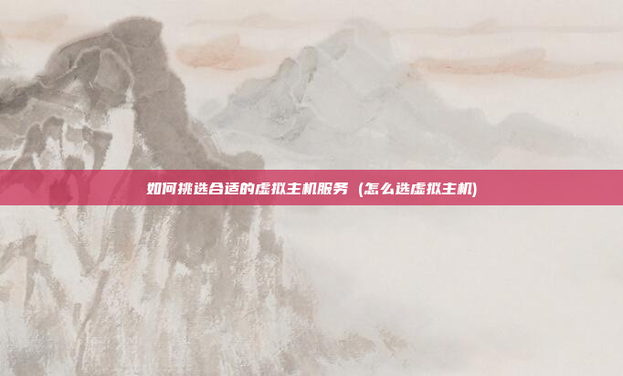 如何挑选合适的虚拟主机服务 (怎么选虚拟主机)
