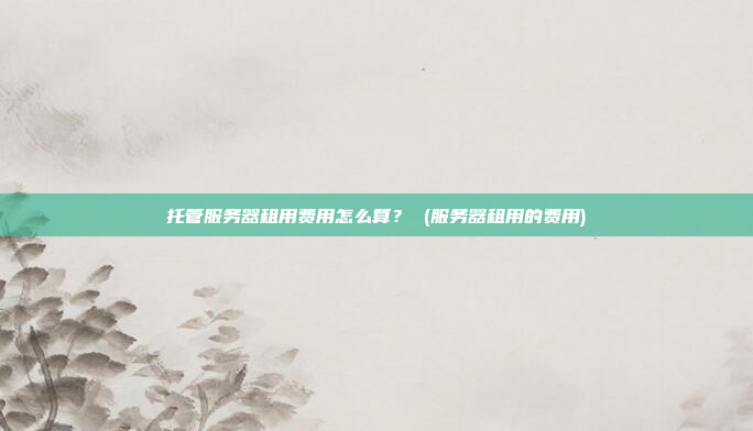 托管服务器租用费用怎么算? (服务器租用的费用)