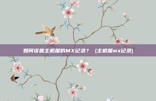 如何设置主机屋的MX记录? (主机屋mx记录)