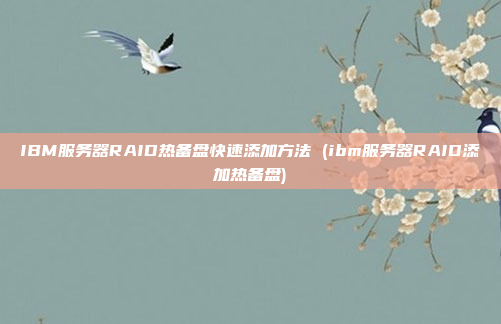 IBM服务器RAID热备盘快速添加方法 (ibm服务器RAID添加热备盘)