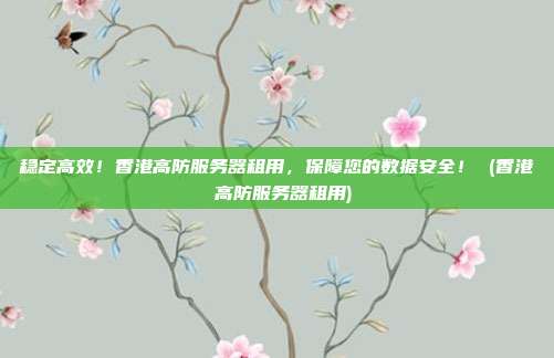 稳定高效！香港高防服务器租用，保障您的数据安全！ (香港 高防服务器租用)