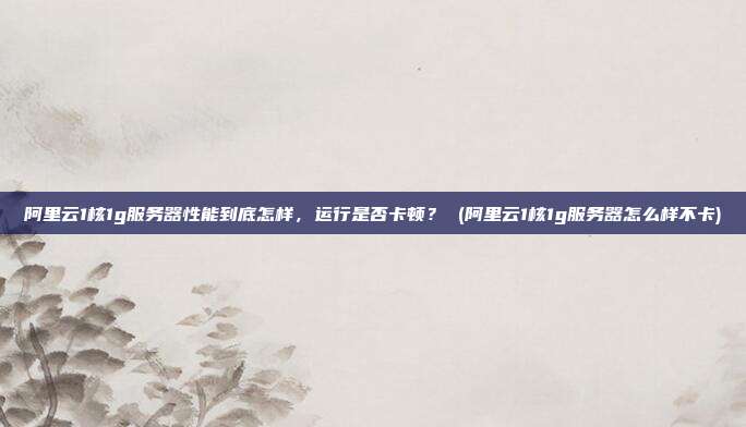 阿里云1核1g服务器性能到底怎样,运行是否卡顿? (阿里云1核1g服务器怎么样不卡)