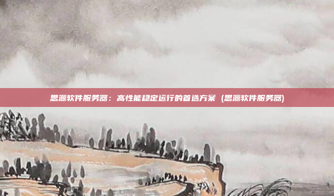 思源软件服务器:高性能稳定运行的首选方案 (思源软件服务器)