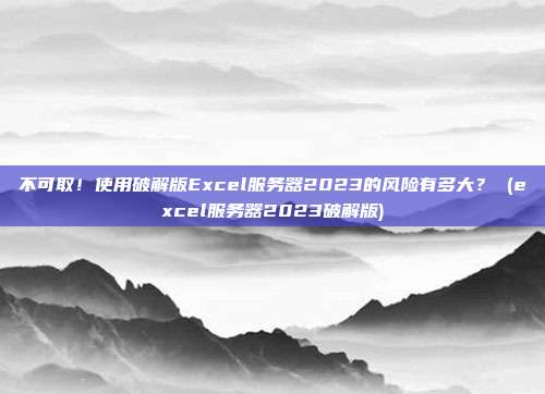 不可取!使用破解版Excel服务器2023的风险有多大? (excel服务器2023破解版)