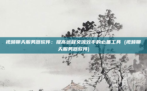 视频聊天服务器软件:提高远程交流效率的必备工具 (视频聊天服务器软件)