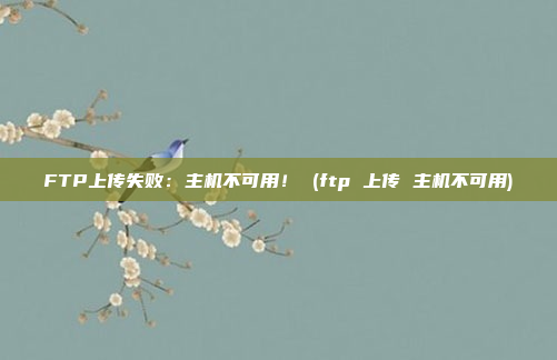 FTP上传失败:主机不可用! (ftp 上传 主机不可用)