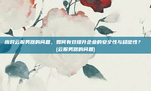 应对云服务器的问题,如何有效提升企业的安全性与稳定性? (云服务器的问题)