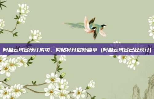 阿里云域名预订成功,网站将开启新篇章 (阿里云域名已经预订)