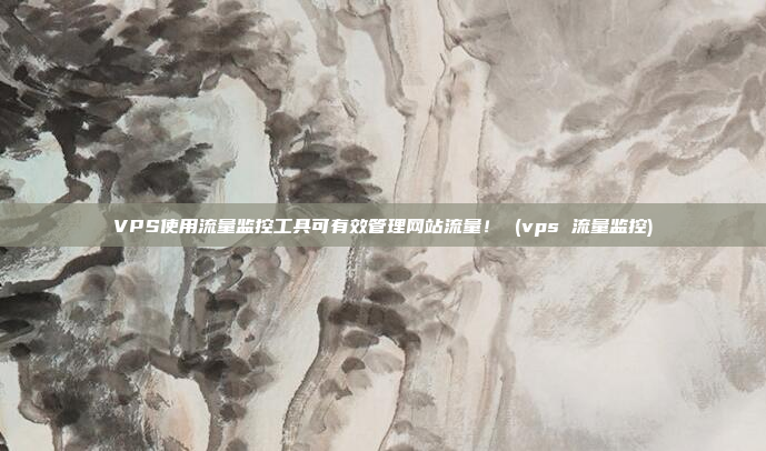 VPS使用流量监控工具可有效管理网站流量! (vps 流量监控)