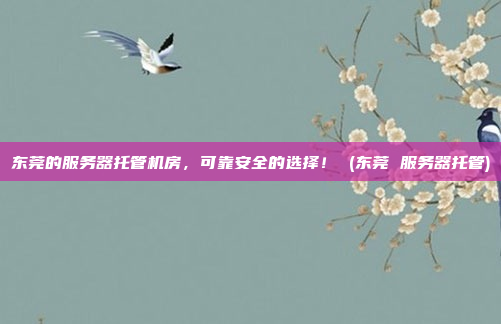 东莞的服务器托管机房，可靠安全的选择！ (东莞 服务器托管)