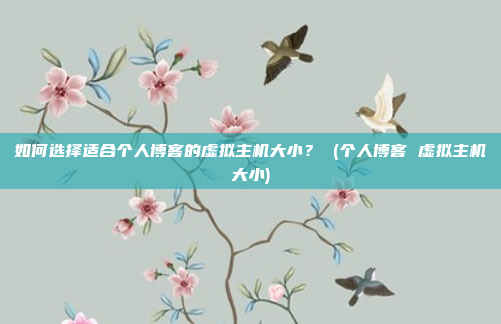 如何选择适合个人博客的虚拟主机大小? (个人博客 虚拟主机大小)