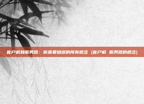 客户机和服务器:你需要知道的所有概念 (客户机 服务器的概念)