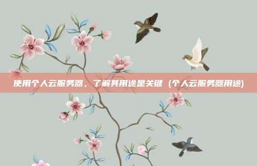 使用个人云服务器,了解其用途是关键 (个人云服务器用途)