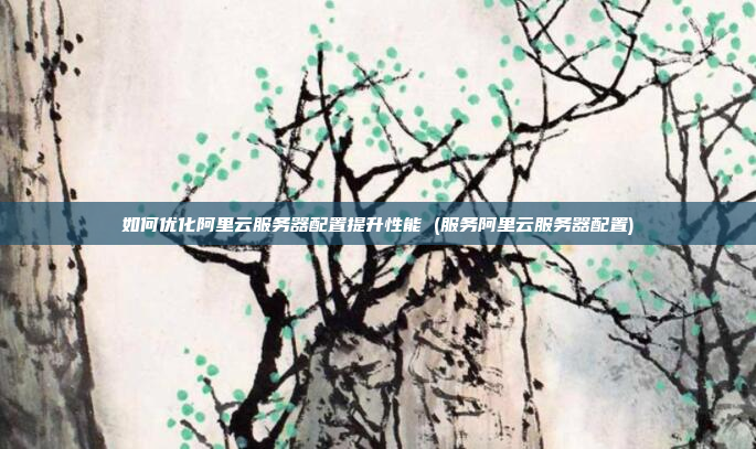 如何优化阿里云服务器配置提升性能 (服务阿里云服务器配置)