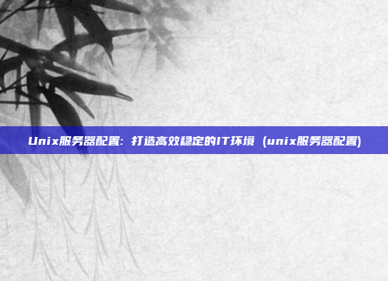 Unix服务器配置: 打造高效稳定的IT环境 (unix服务器配置)