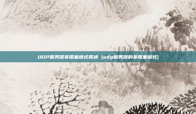UDP服务器非阻塞模式简述 (udp服务器的非阻塞模式)