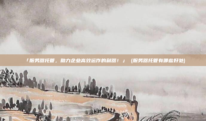 「服务器托管,助力企业高效运作的利器!」 (服务器托管有哪些好处)
