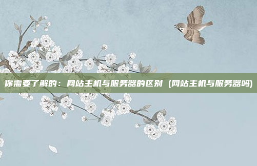 你需要了解的:网站主机与服务器的区别 (网站主机与服务器吗)