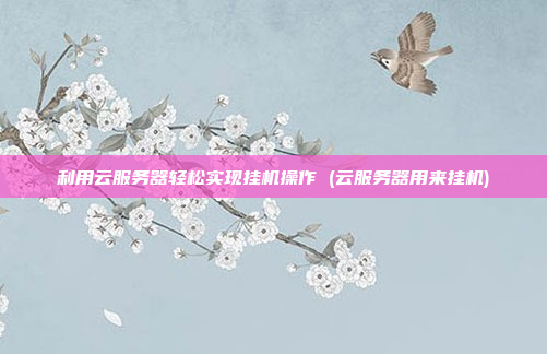利用云服务器轻松实现挂机操作 (云服务器用来挂机)