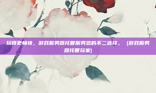 玩得更畅快,游戏服务器托管服务您的不二选择。 (游戏服务器托管玩家)