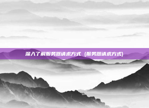 深入了解服务器请求方式 (服务器请求方式)
