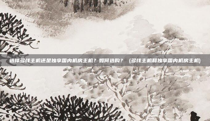 选择多线主机还是独享国内机房主机?如何选购? (多线主机和独享国内机房主机)