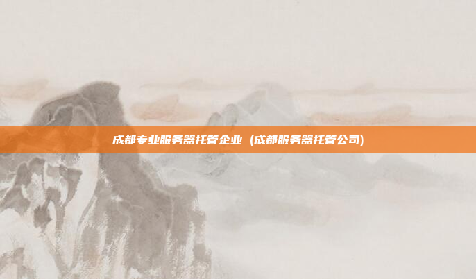成都专业服务器托管企业 (成都服务器托管公司)
