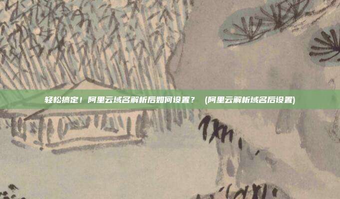 轻松搞定!阿里云域名解析后如何设置? (阿里云解析域名后设置)