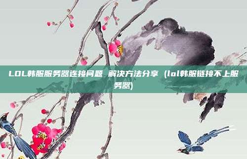 LOL韩服服务器连接问题 解决方法分享 (lol韩服链接不上服务器)