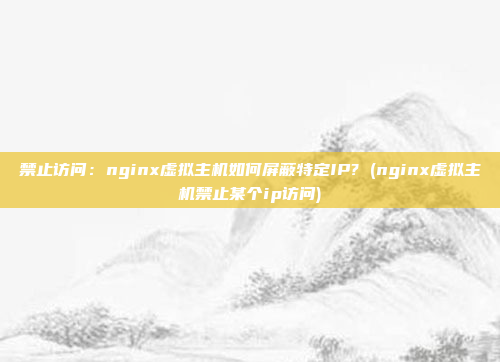 禁止访问:nginx虚拟主机如何屏蔽特定IP? (nginx虚拟主机禁止某个ip访问)